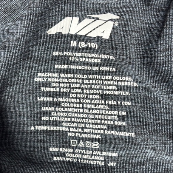 AVIA Athletic Leggings Womens Medium Heather Gray Workout Activewear Pants - Picture 2 of 7